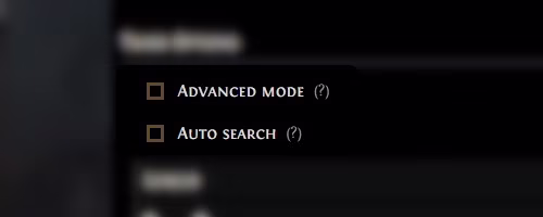 Advanced mode and autosearch checkboxes image