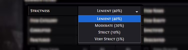 Strictness selection image